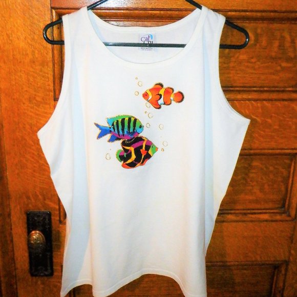 *** Cal CUP *** Tank TOP ~ Vacation Theme ~ Never Worn - Picture 1 of 1